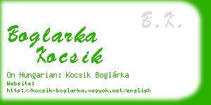 boglarka kocsik business card